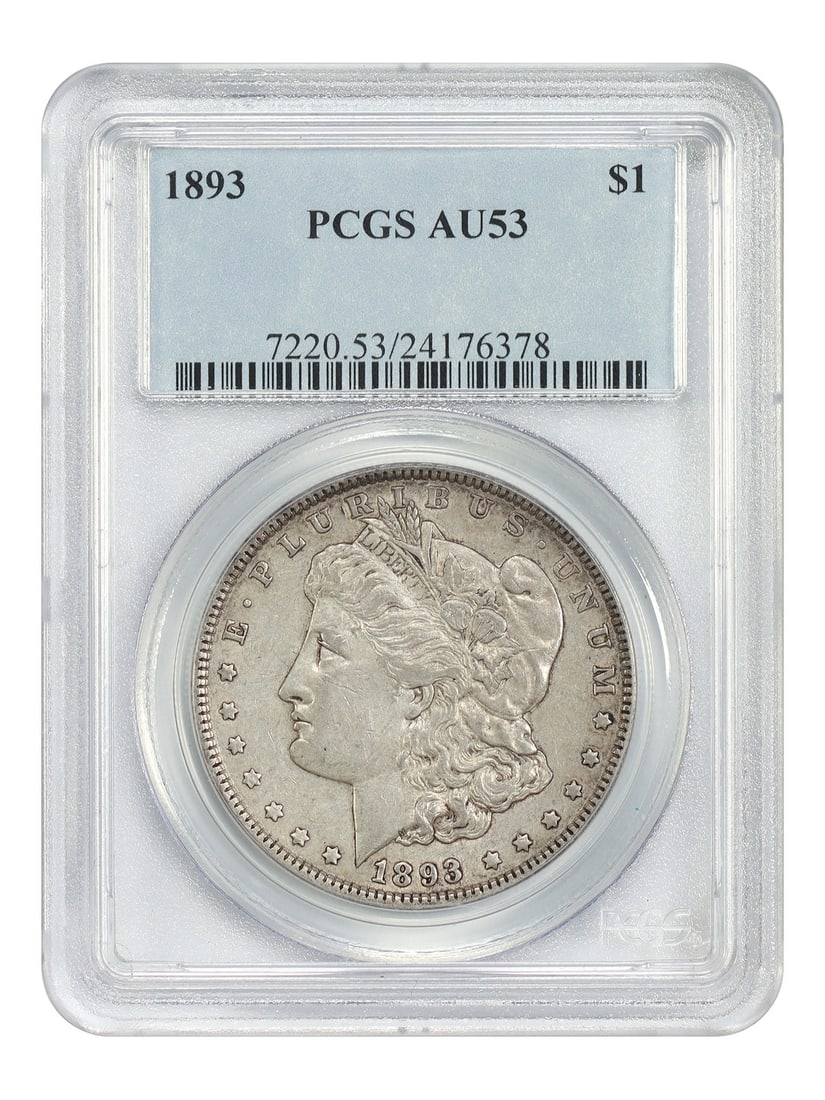 1893 $1 PCGS AU53 - Morgan Dollar - Better Date P-Mint (1 of 4)