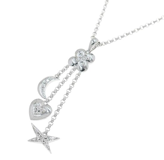 Moon Star of Mauboussin Diamond Flower Heart in White Gold Pendant Necklace Dangle: Moon Star of Mauboussin Diamond Flower Heart in White Gold Pendant Necklace Dangle Item Specifics: Pendant Shape: Moon Star Heart Flower Closure: Lobster Occasion: Anniversary Birthday Christening Chr
