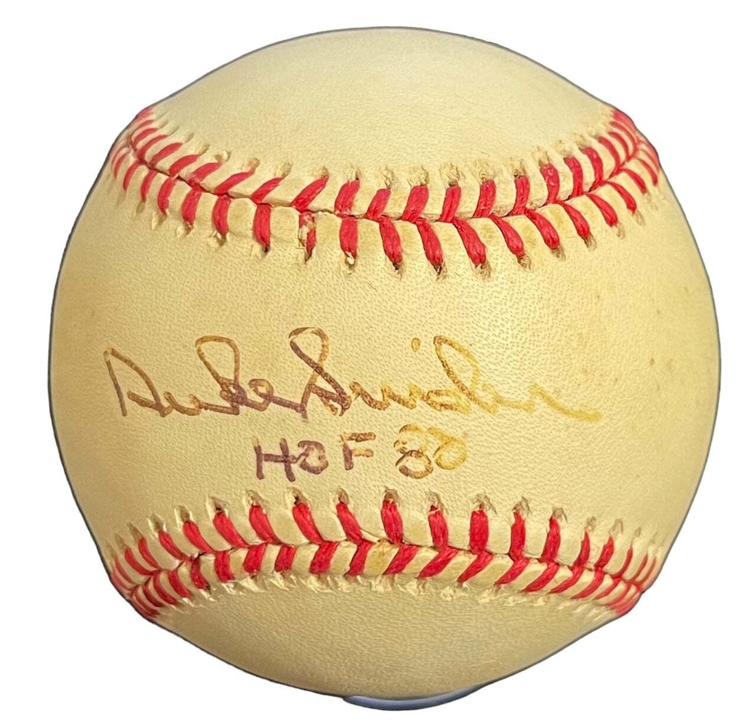 Duke Snider HOF 80 Autographed Official Jackie Robinson 50th Anniversary Basebal (1 of 2)