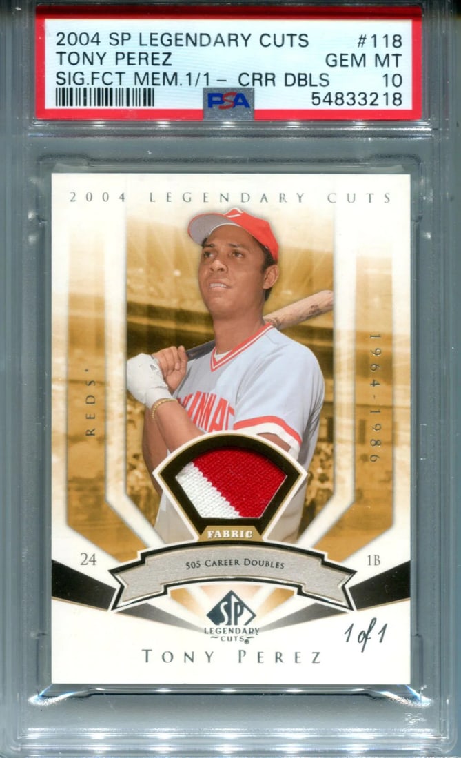 Perez Tony 2004 SP Legendary Cuts Card #118 PSA GEM MT 10 (1 of 2)