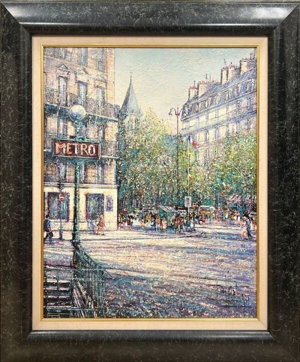 Guy Dessapt (France) Saint-Germain-des-Prs Painting Oil Canvas Signed Framed (1 of 10)