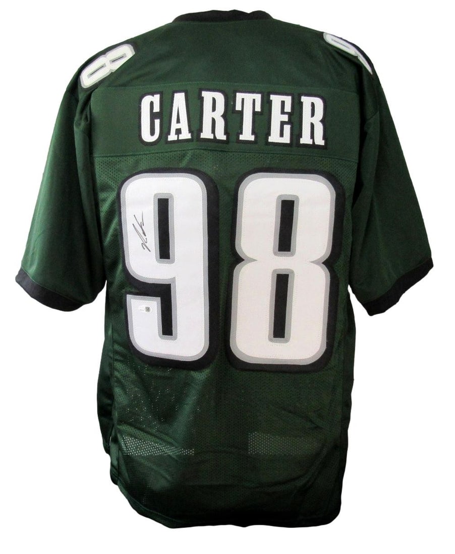 Jalen Carter Eagles Autographed/ Signed Custom Football Jersey JSA 209890: Jalen Carter Eagles Autographed/ Signed Custom Football Jersey JSA 209890 Item Specifics: Autograph Authentication: James Spence Authentication (JSA) Original/Reprint: Original Product: Jersey Signed: