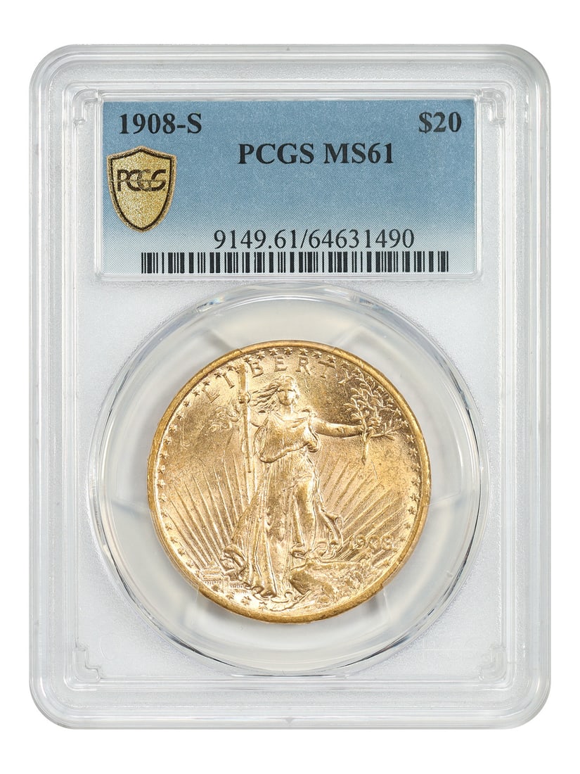 St Gaudens $20 Saint Low Mintage 1908-S (1 of 4)
