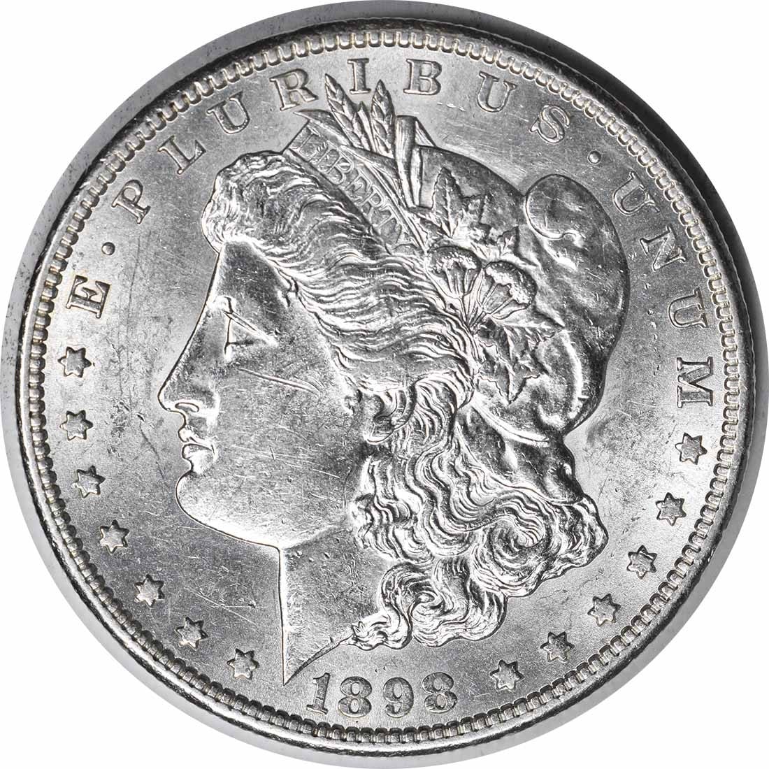 Morgan Silver Dollar AU Slider Uncertified 1898-S: Morgan Silver Dollar AU Slider Uncertified 1898-S The Morgan Silver Dollar AU Slider Uncertified 1898-S boasts its original circulated condition, showcasing the wear and tear of being minted in San Fr