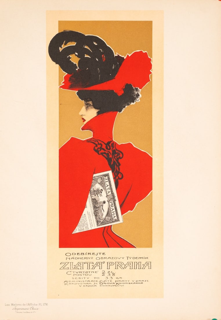 Vaclav Oliva Zlata Praha 1899 Stone Lithograph Maitres De Laffiche Plate 176: Vaclav Oliva Zlata Praha 1899 Stone Lithograph Maitres De Laffiche Plate 176 Item Specifics: Unit Of Sale: Single Piece Artist: Vaclav Oliva Size: Small Date Of Creation: 1899 Region Of Origin: Czech 