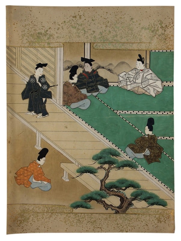 Antique Japanese Nara e Illustration Mid Edo Period Hand Painted Manuscript Art (1 of 1)
