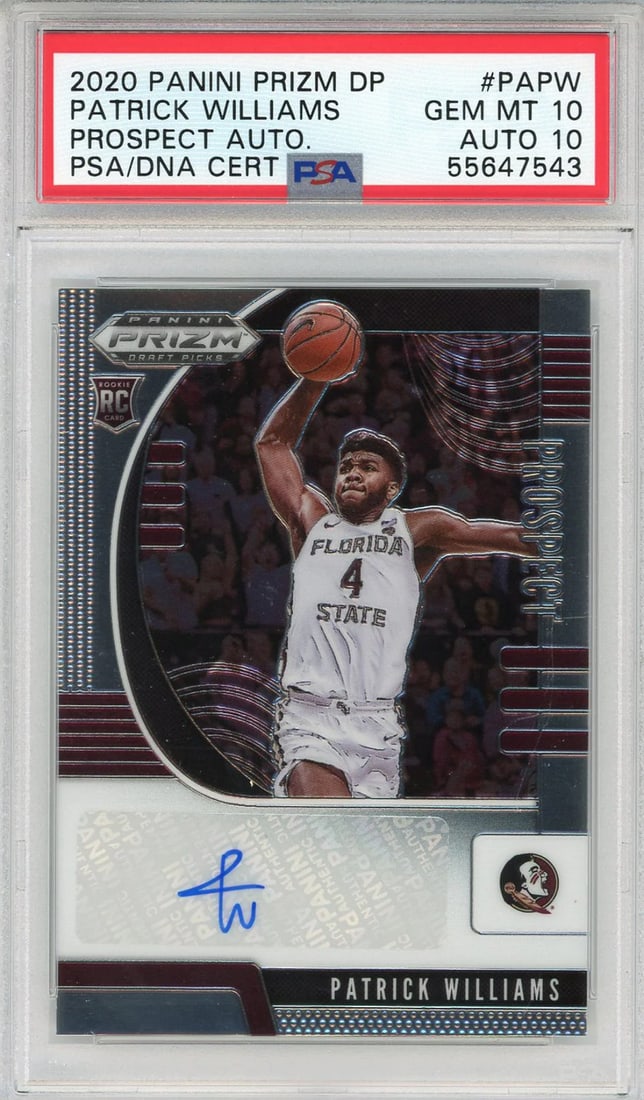 Patrick Williams Autographed 2020 Panini Prizm DP Prospect Rookie Card #PAPW (PS: Patrick Williams Autographed 2020 Panini Prizm DP Prospect Rookie Card #PAPW (PS Signed by Patrick Williams, the 2020 Panini Prizm DP Prospect Rookie Card #PAPW boasts a factory- applied signature in 