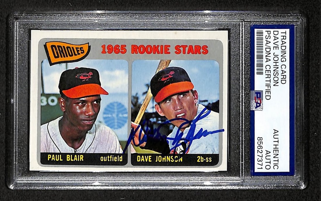 1965 TOPPS RC Davey Johnson Signed/ Auto Card #473 Orioles PSA/ DNA 203895 (1 of 2)