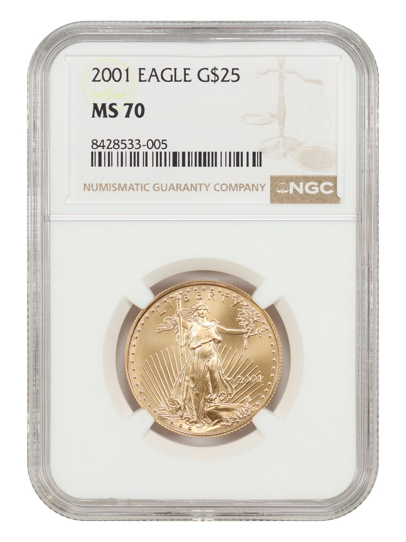 2001 $25 Gold Eagle NGC MS70 - $25 Gold Eagles (1 of 4)