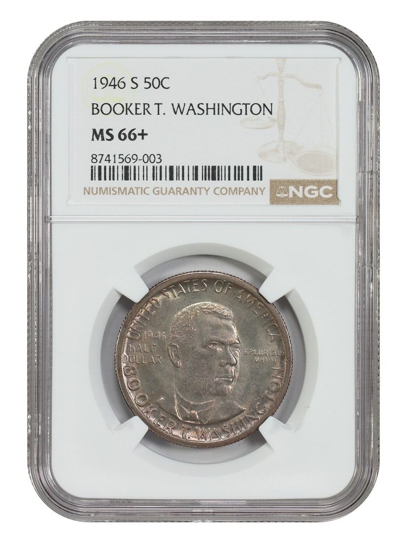 1946-S 50C Booker T. Washington NGC MS66+ - Classic Silver Commemorative (1 of 4)