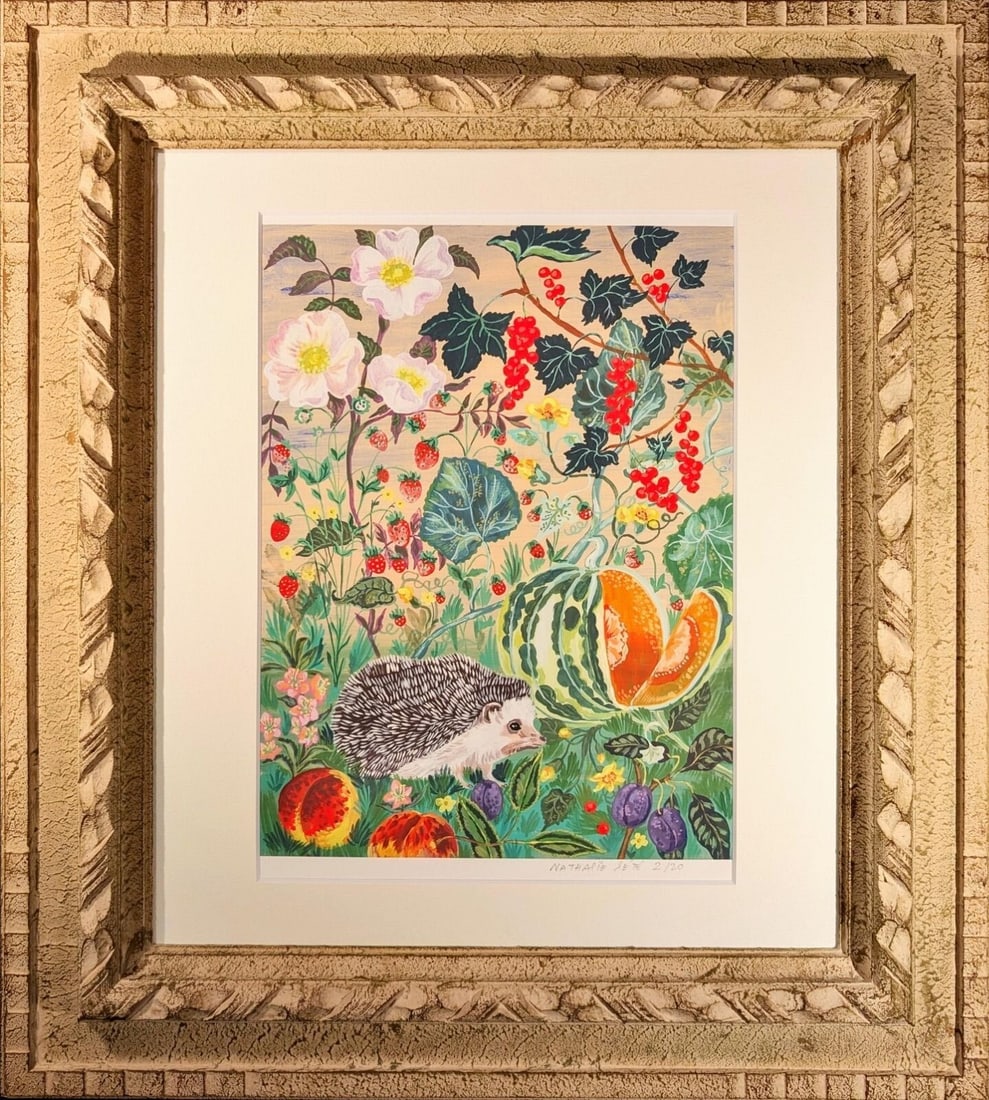 Nathalie Lt "Le hrisson au melon" Gicle Print Signed COA Framed Limited 20: Nathalie Lt "Le hrisson au melon" Gicle Print Signed COA Framed Limited 20 Item Specifics: Artist: Nathalie Lete Nathalie Lete Unit Of Sale: Single Piece Signed By: Nathalie Lete Image Orientation: Po