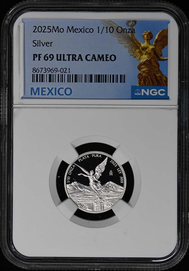 2025 Mo Mexico 1/ 10 Onza Libertad Silver NGC PF69UC Low Mintage 1500: 2025 Mo Mexico 1/ 10 Onza Libertad Silver NGC PF69UC Low Mintage 1500 The 2025 Mo Mexico 1/10 Onza Libertad Silver coin features a low mintage of 1500, making it a highly sought-after collectible.