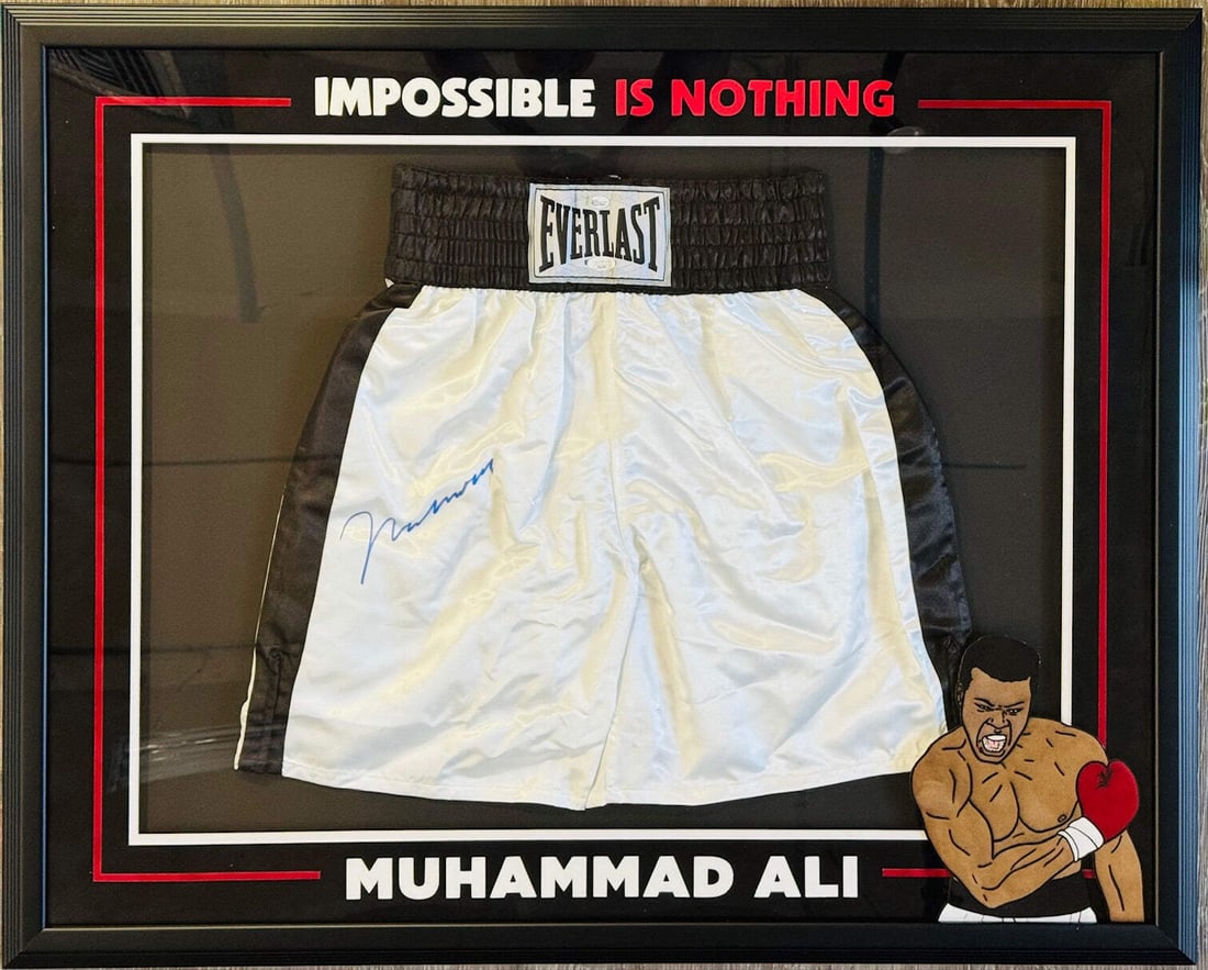 Muhammad Ali Autographed Framed Everlast Boxing Trunks (JSA/ Online Authentics) (1 of 3)