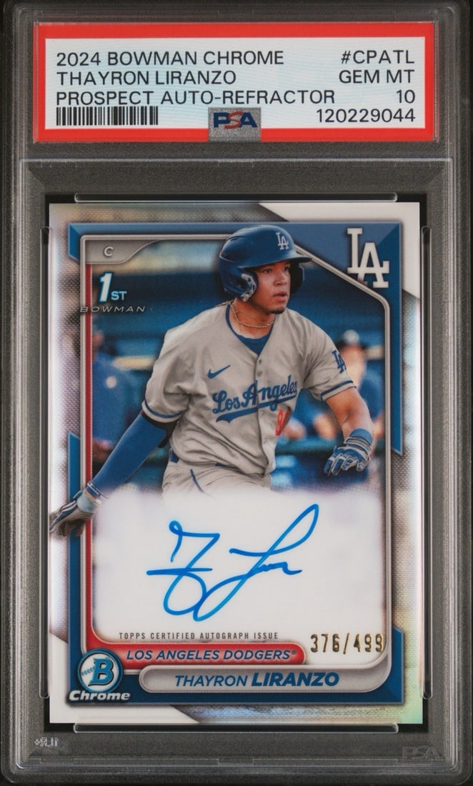 2024 BOWMAN CHROME THAYRON LIRANZO REFRACTOR AUTO/ 499 PSA 10 (1 of 3)