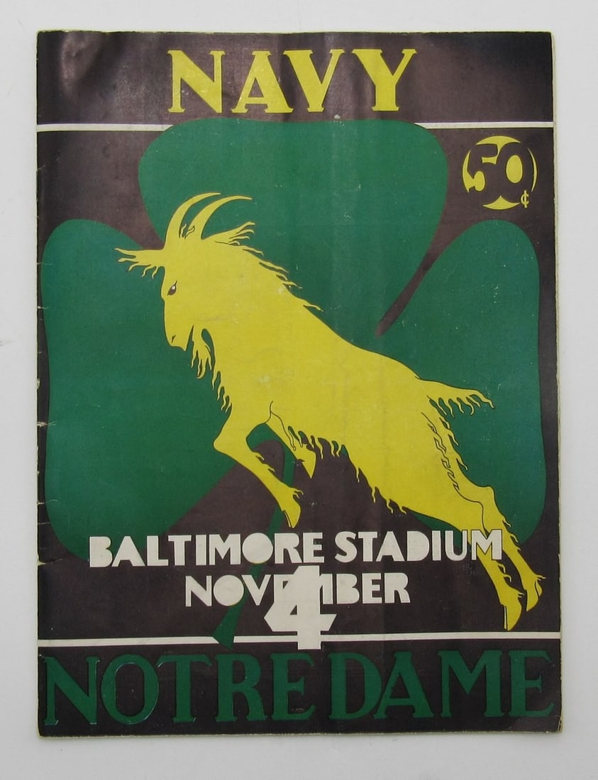 Miller Rip Signed 1933 Navy/ Notre Dame Football Program Game Mules 7 195614 JSA (1 of 7)