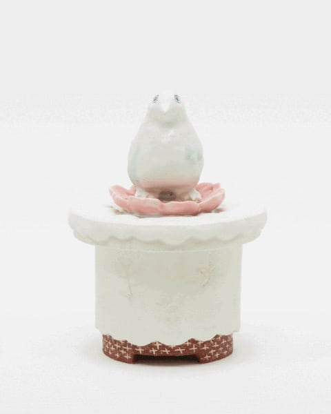 Kiki Flower and Bird by Kotoe Murata Signed Modern Japanese Ceramic (1 of 2)