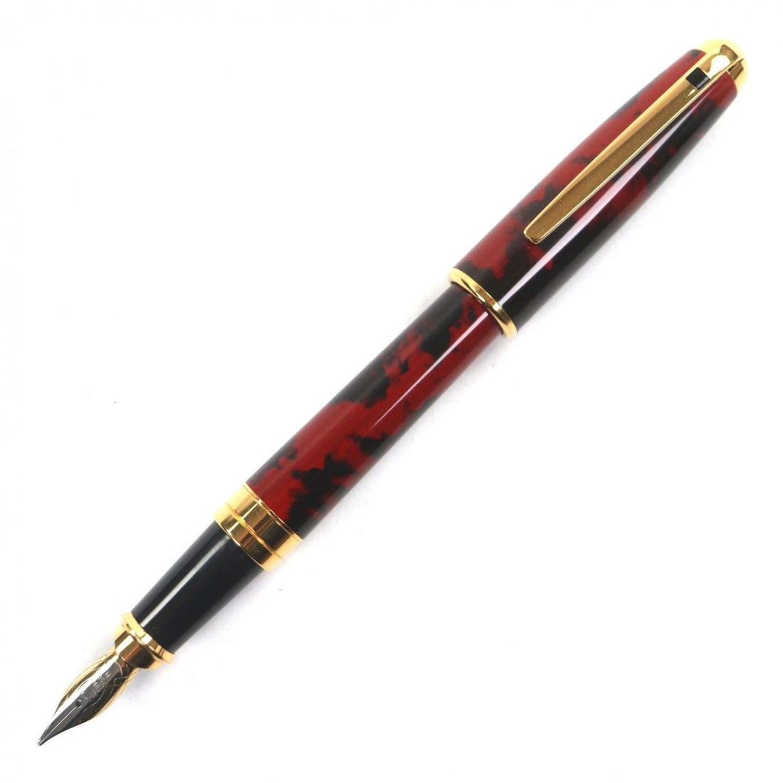 Dupont fountain pen Olympio genuine lacquer Red Marble 18K M Nib Collectible: Dupont fountain pen Olympio genuine lacquer Red Marble 18K M Nib Collectible Item Specifics: Brand: Dupont Size Type: Regular Type: fountain pen Ink Color: - Color: Red Marble Style: fountain pen Mate
