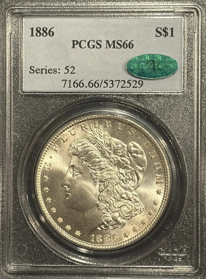 PCGS MS66 CAC 1886 MORGAN DOLLAR (1 of 3)