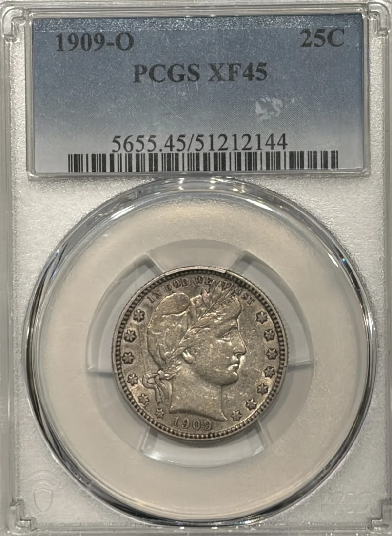 BARBER QUARTER 1909 O PCGS XF45 (1 of 3)