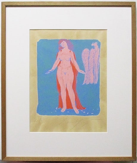 Ernst Fuchs signed nude angel print silkscreen Vienna school (1 of 10)
