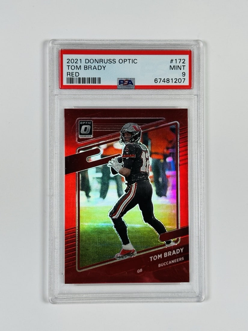 TOM BRADY #172 RED OPTIC DONRUS PANINI 99 PSA 9 (1 of 2)
