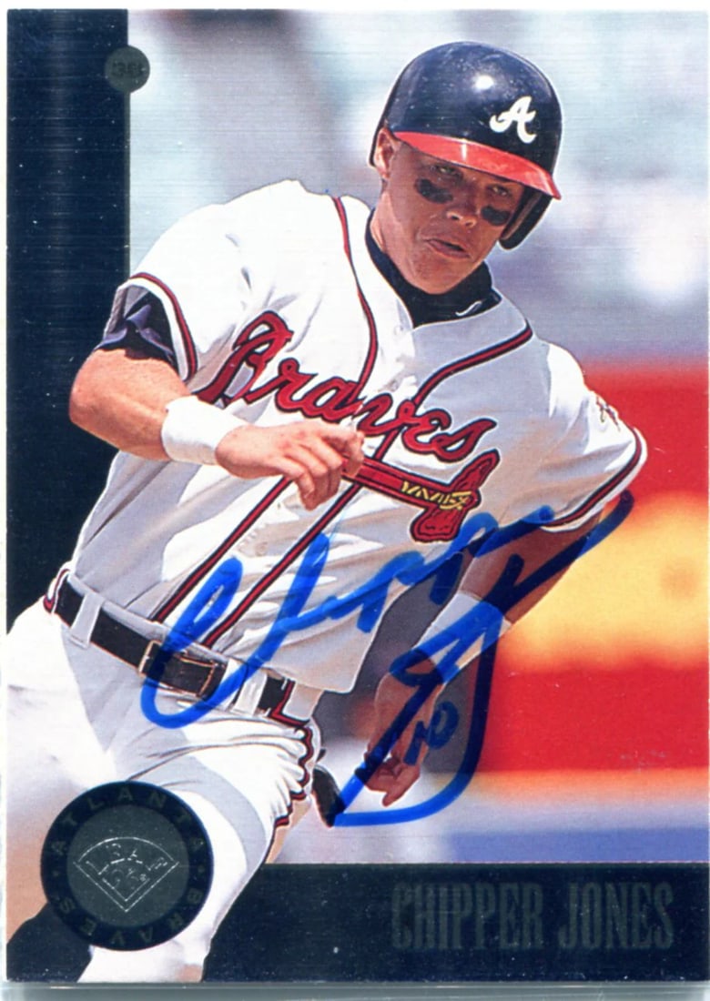 Chipper Jones Autographed Card 1996 Donruss: Chipper Jones Autographed Card 1996 Donruss Chipper Jones Autographed Card 1996 Donruss comes with a certificate of authenticity. This autographed card features Chipper Jones, the legendary Atlanta