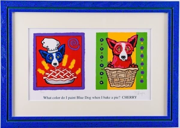 Blue Dog Color Me Silkscreen Edition Cherry Signed by George Rodrigue (1 of 6)