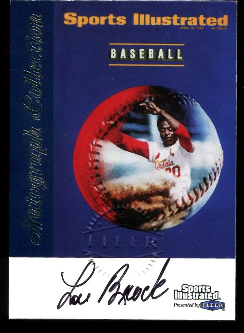 Lou Brock 1999 Fleer Sports Illustrated Autograph Collection Card (1 of 2)