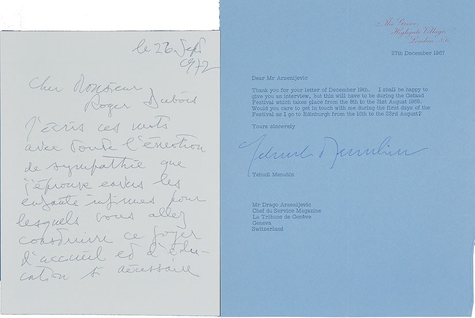 Conductor Violinist Signed Manuscript Rare Autograph Yehudi Menuhin: Conductor Violinist Signed Manuscript Rare Autograph Yehudi Menuhin Item Specifics: Artist: Yehudi Menuhin Subject: Classical Music Autographs Material: Paper Style: Japanese Year Of Production: 2010