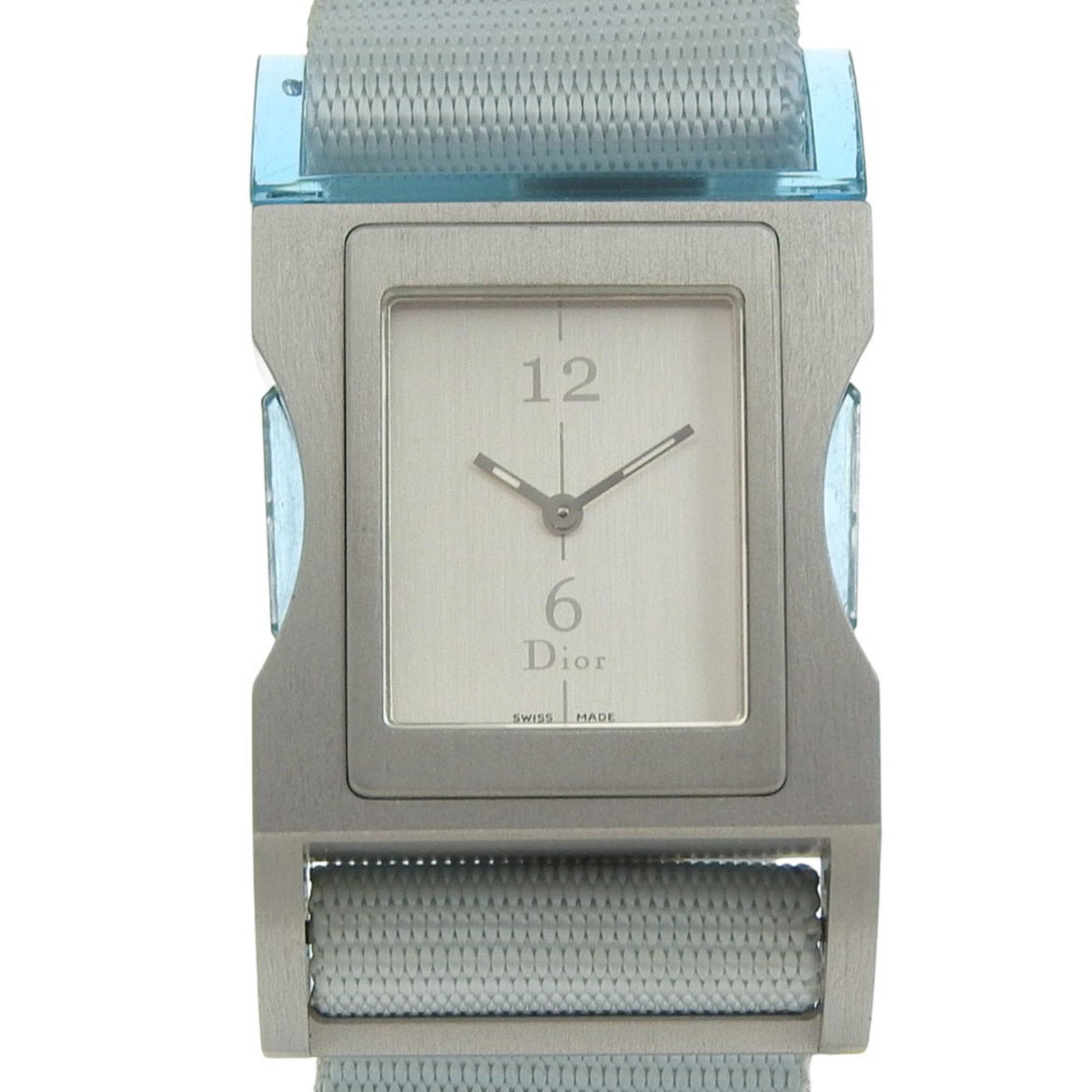 Christian Dior Wristwatch: Christian Dior Wristwatch Silver Christian Dior Wristwatch with Aluminum Case and Nylon Band. The watch features a silver dial and measures 30mm in diameter, suitable for wrists up to 20cm in length.