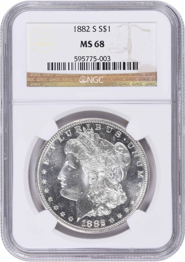 Morgan Silver Dollar 1882 S MS68 NGC (1 of 3)