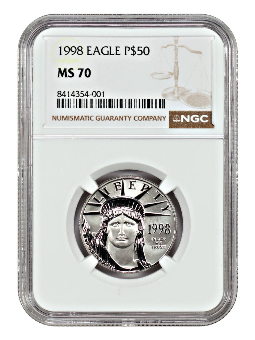 1998 $50 Statue of Liberty NGC MS70 - $50 Platinum Eagles (1 of 4)