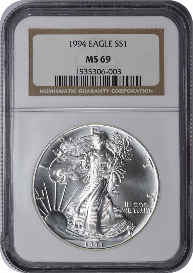 1994 American Silver Eagle Dollar MS69 NGC Mint State 69 (1 of 1)