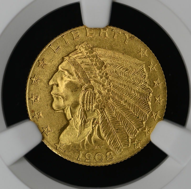 1908 Indian $2.50 NGC MS64+ (CAC) - 3