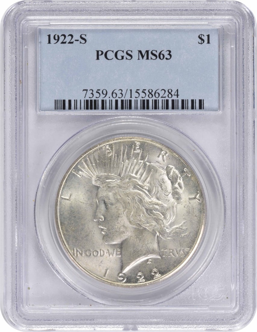 MS63 PCGS 1922 S Peace Dollar (1 of 1)
