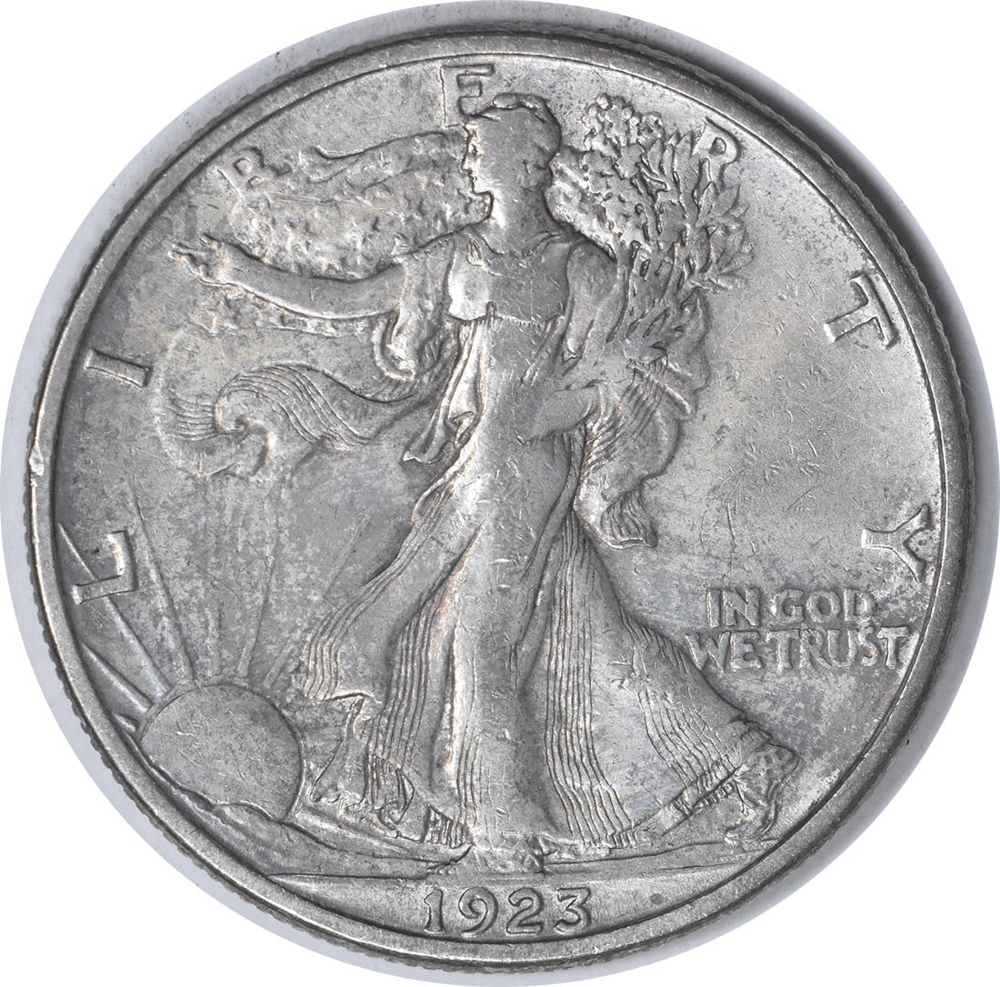Uncertified EF 1923-S Walking Liberty Half Dollar Silver: Uncertified EF 1923-S Walking Liberty Half Dollar Silver The 1923-S Walking Liberty Half Dollar Silver coin boasts an impressive design by Adolph Alexander Weinman, featuring the iconic portrait of Li