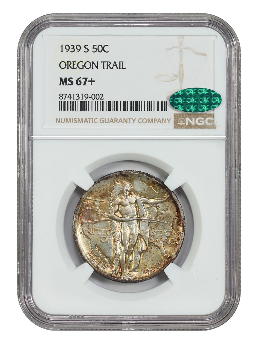 1939-S 50C Oregon NGC/ CAC MS67+ - Classic Silver Commemorative: 1939-S 50C Oregon NGC/ CAC MS67+ - Classic Silver Commemorative The 1939-S 50C Oregon NGC/CAC MS67+ is an uncirculated example of the Classic Silver Commemorative series, certified by the Numismatic G
