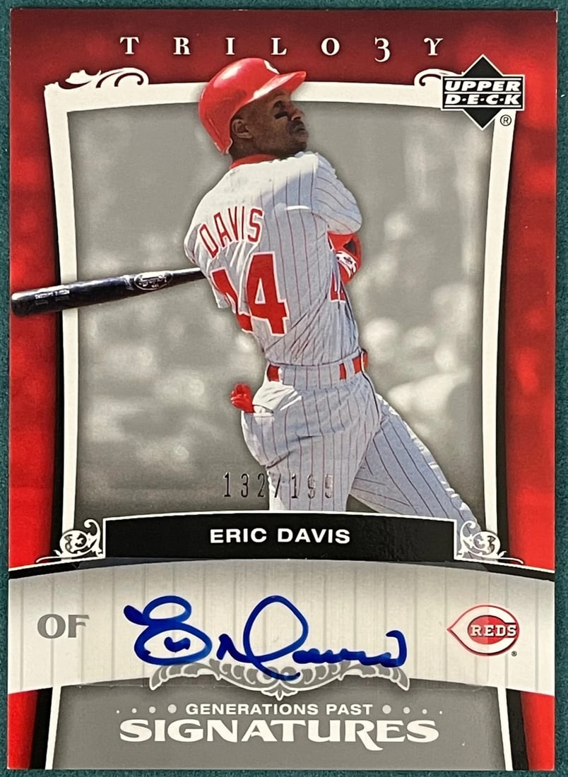 Eric Davis Autographed 2005 Upper Deck Trilogy Card 132 of 199 (1 of 2)