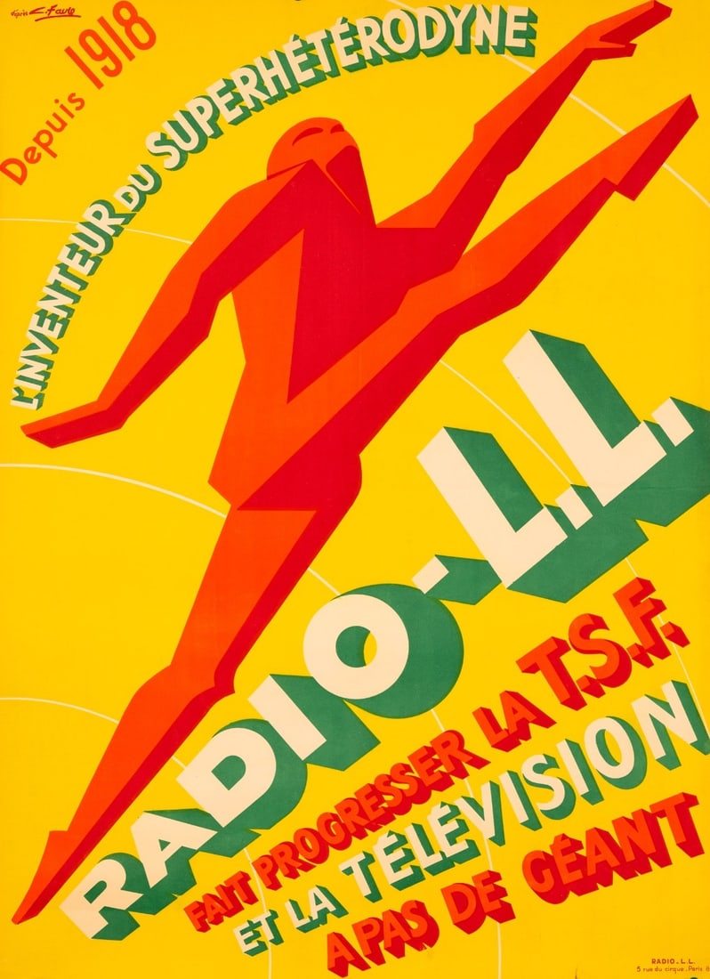 Deco Poster Art By Favre G Lucien Levy Radio L (1 of 3)