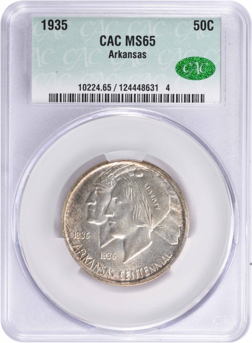 MS65 CACG Commemorative Silver Half Dollar Arkansas 1935 (1 of 1)