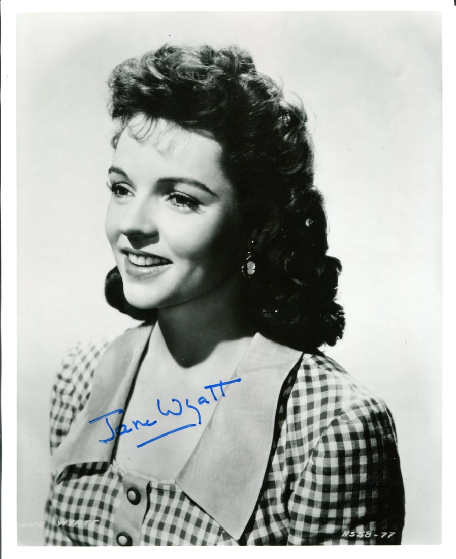 Jane Wyatt Autographed 8x10 Photo (JSA): Jane Wyatt Autographed 8x10 Photo (JSA) Authentic Jane Wyatt Autographed 8x10 Photo, certified by James Spence Authentication. This photo bears a blue sharpie signature across the front and comes with