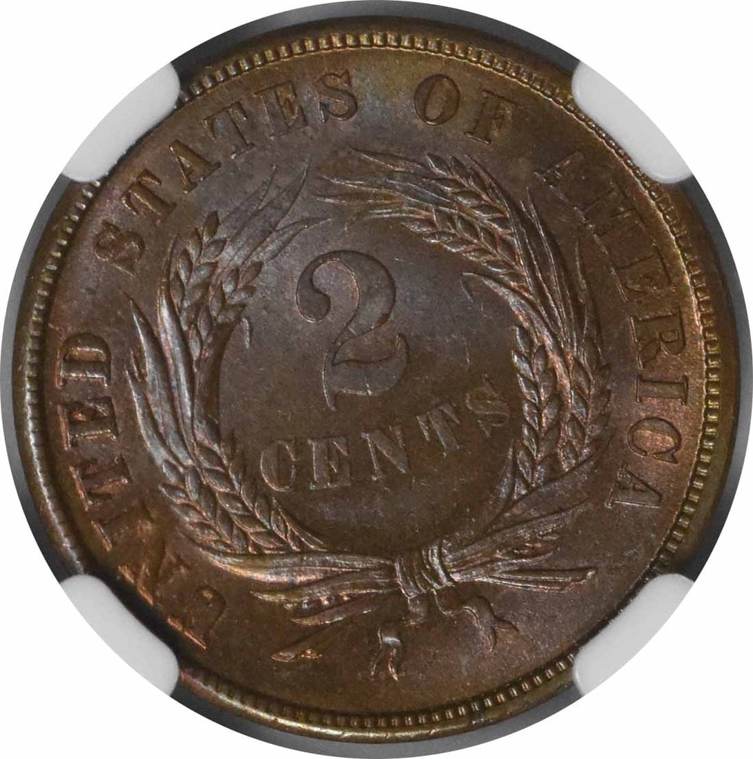Two Cent Piece MS66+ RB NGC - 3