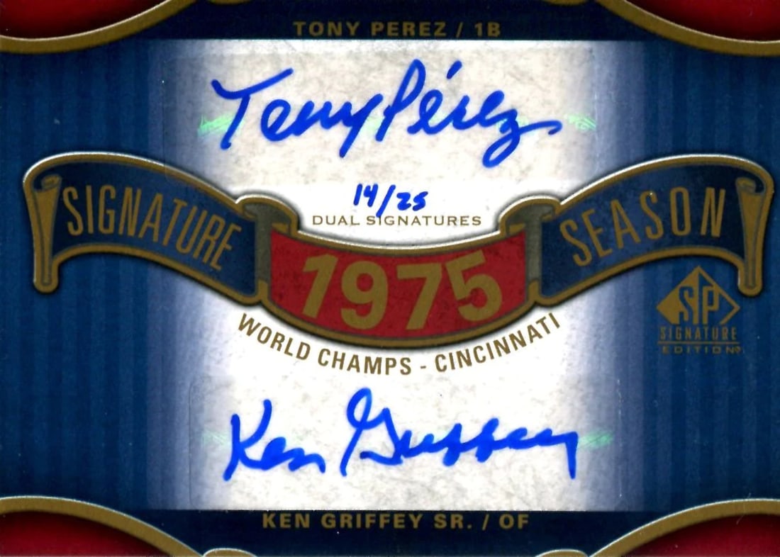 Perez Tony & Griffey Sr Ken 2012 Deck Upper Dual Signatures 14 25 (1 of 2)