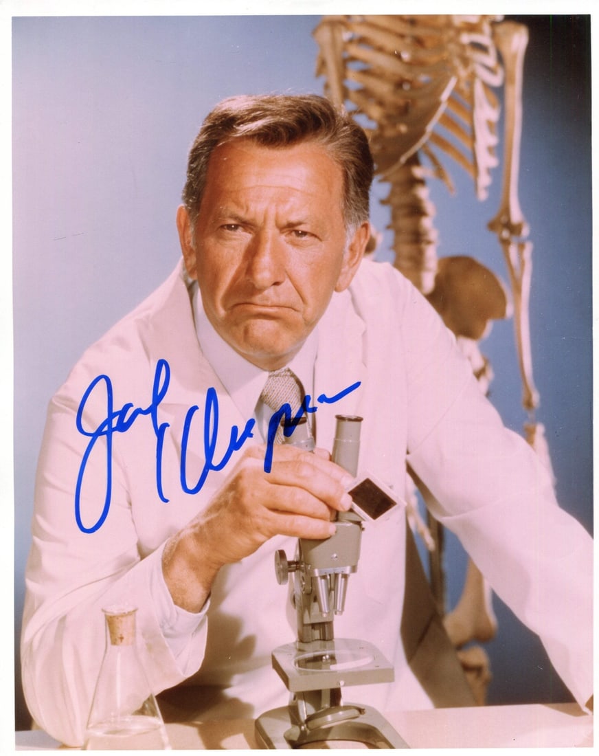 Klugman Autographed Photo 8x10: Klugman Autographed Photo 8x10 Jack Klugman's iconic smile shines bright in this 8x10 photo, signed in blue sharpie across the front. The image bears a signature from the beloved actor, accompanied