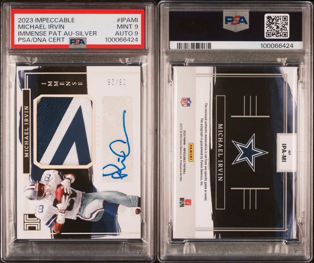 IMPECCABLE MICHAEL IRVIN #IPAMI IMMENSE PATCH AUTO 25 PSA 9 AUTO - 3
