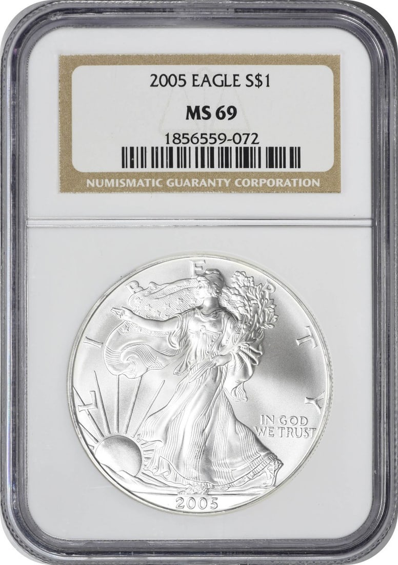Silver Dollar MS69 American Eagle 2005 (1 of 1)