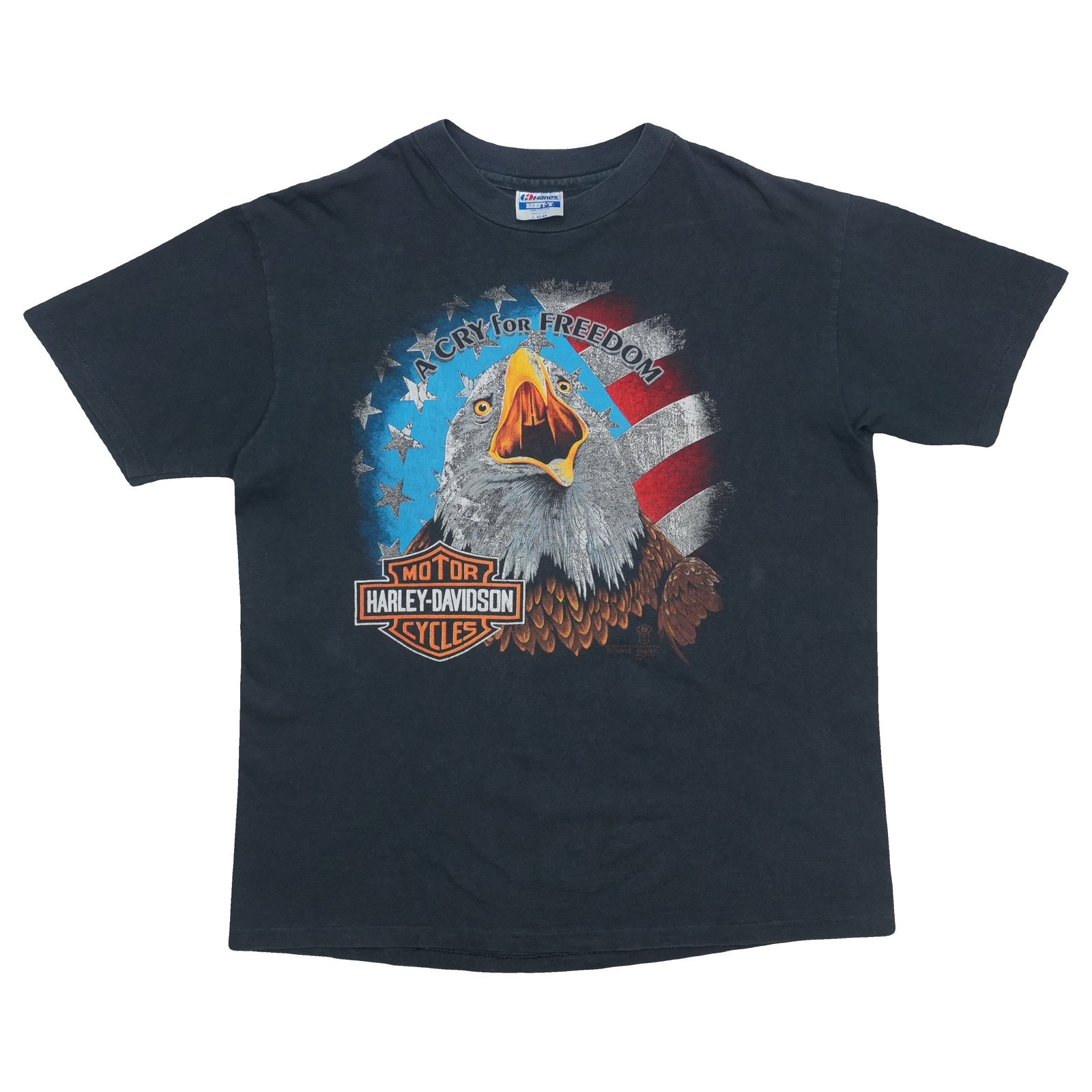 1988 Harley Davidson Cry For Freedom Shirt: 1988 Harley Davidson Cry For Freedom Shirt Extra Large Extra Large 100% Cotton Black Pit To Pit 20.5 Inches Front 20" Collar To Hem 26.5 Inches Front 26" Original vintage 1988 Harley Davidson Cry For
