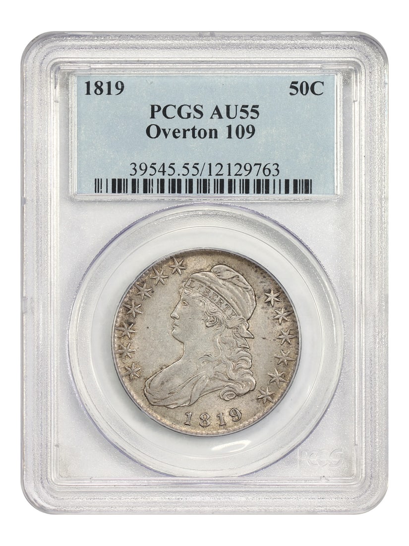 Capped Bust Half Dollar Overton 109 50C 1819 AU55 PCGS (1 of 4)