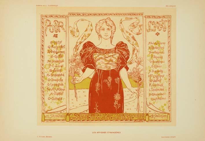 Original Vintage Poster Pour Art By Hannotiau For Affiches Etrangeres 1897: Original Vintage Poster Pour Art By Hannotiau For Affiches Etrangeres 1897 Item Specifics: Artist: HANNOTIAU Style: Art Nouveau Date Of Creation: 1897 Year Of Production: 1897 Width (Inches): 9