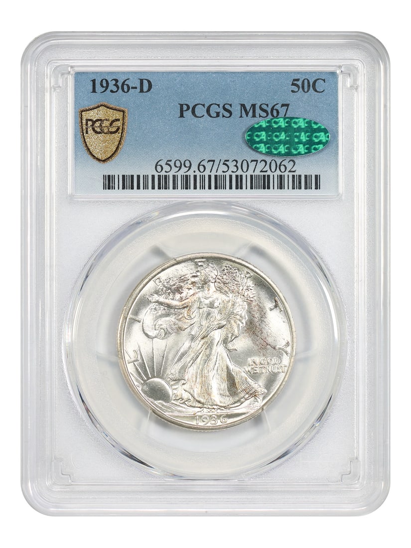 1936-D 50C PCGS/ CAC MS67 - Walking Liberty Half Dollar (1 of 5)